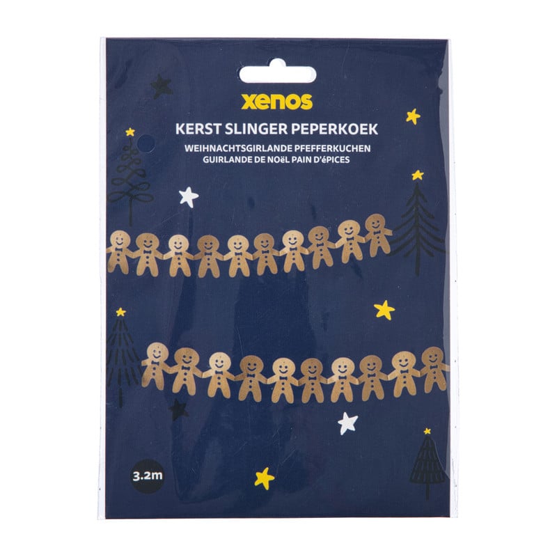 Kerstslinger gingerbread - bruin - 3.2 meter