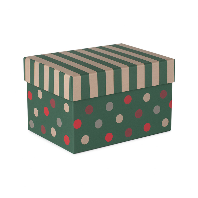 Kerst cadeau doos middel - multikleur - 8.5x16.5x12.5 cm