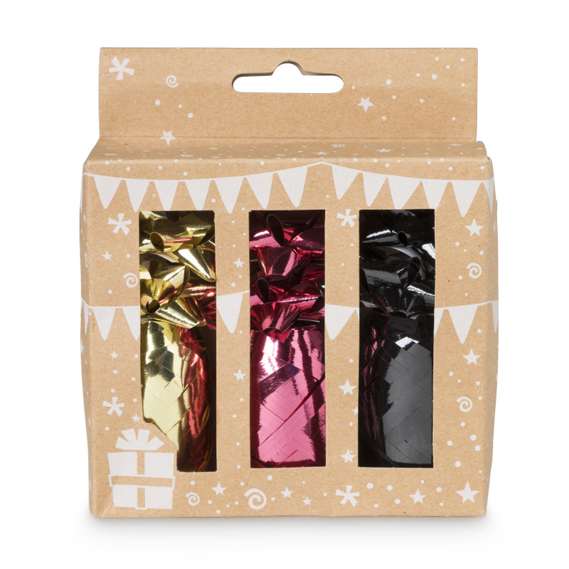cadeaulinten en strikken mix - zilver/rood/groen - set van 12