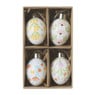 Paashanger eieren bloemen - ø4x6 cm - set van 4