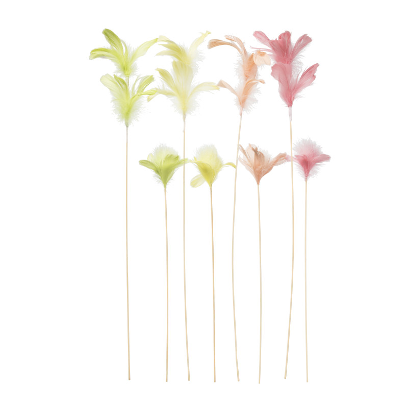 Veer op stok klein - diverse kleuren - 45 cm