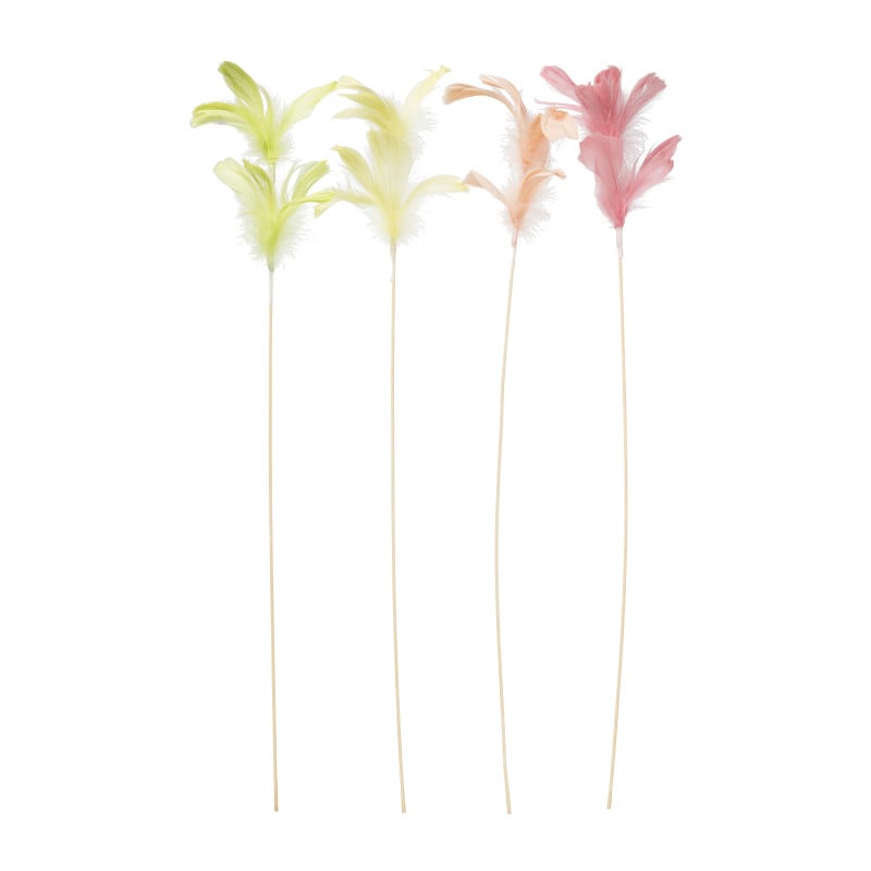 Veer op stok groot - diverse kleuren - 70 cm