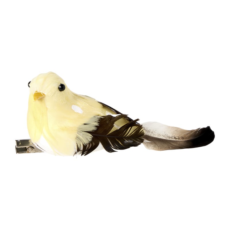 Vogel op clip - diverse kleuren - 12x5.5x3.5 cm
