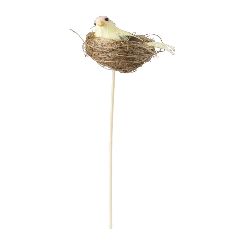 Vogelnestje op stok - diverse varianten - 24x11x7 cm