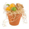 Pot met paasdecoratie
