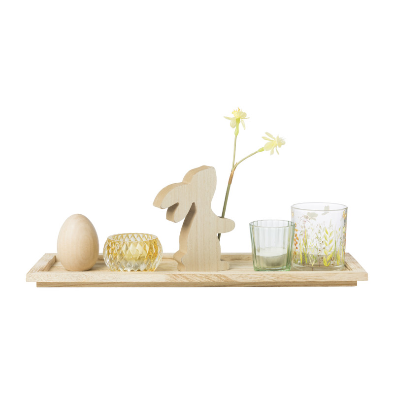 Dienblad met paasdeco - 13.8x40x12.5 cm