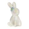 Paashaas beeldje ballon - blauw - 13x8x8 cm