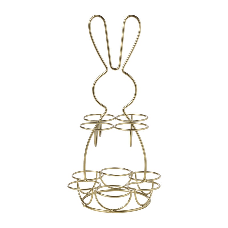 Eieren etagere haas - goudkleurig - ø17x31 cm