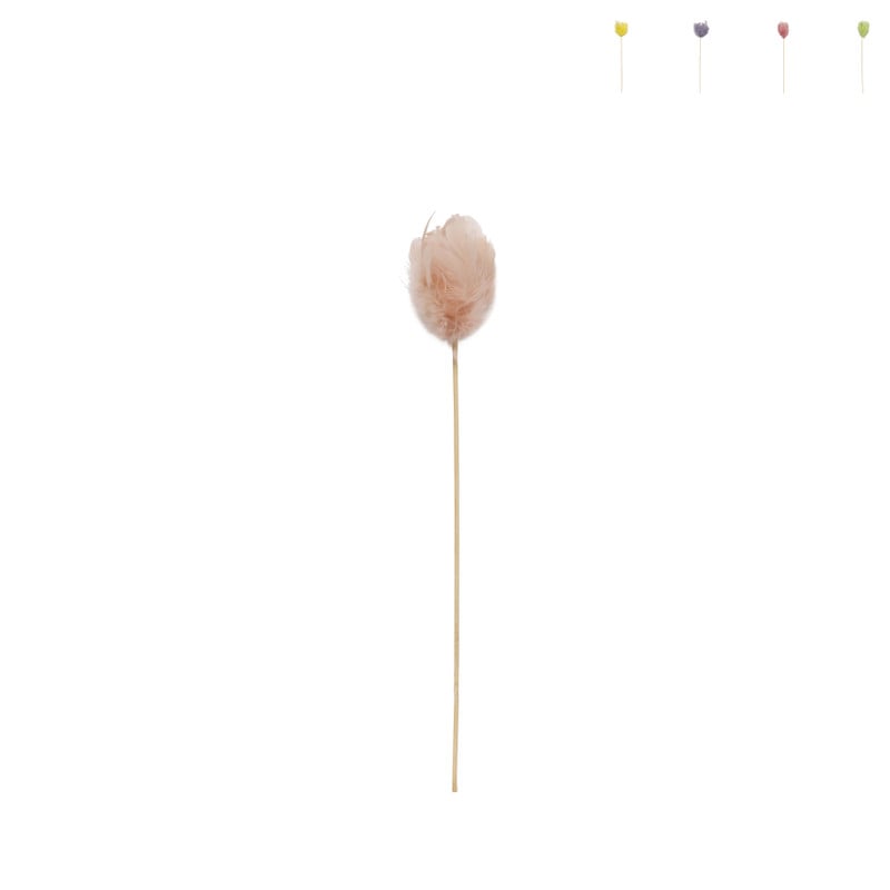 Bloem op stok veren - diverse varianten - ø7x36 cm