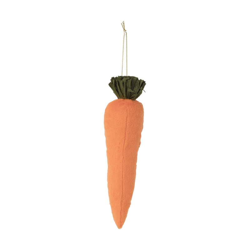 Hanger wortel velvet - oranje - ø3.8x17 cm
