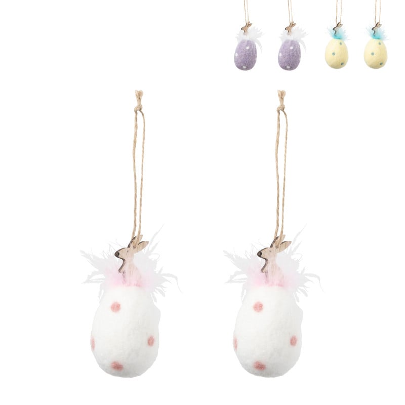 Hanger ei met stippen - diverse varianten - set van 2