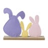 Decoratie hazen - multikleur - 20x25x5 cm