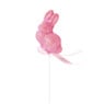 Paashaas glitter op draad - set van 5 - 7x3 cm