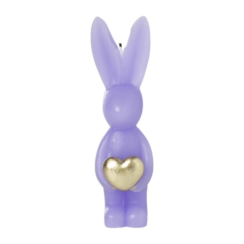 Kaars haas met gouden hart - diverse varianten - ø4x14 cm