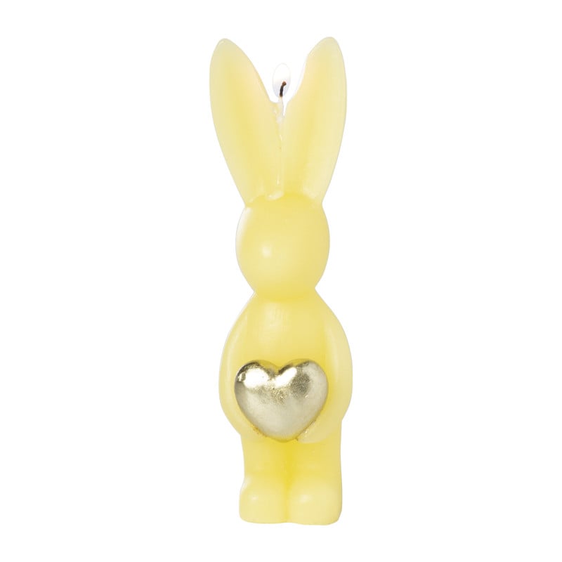 Kaars haas met gouden hart - diverse varianten - ø4x14 cm
