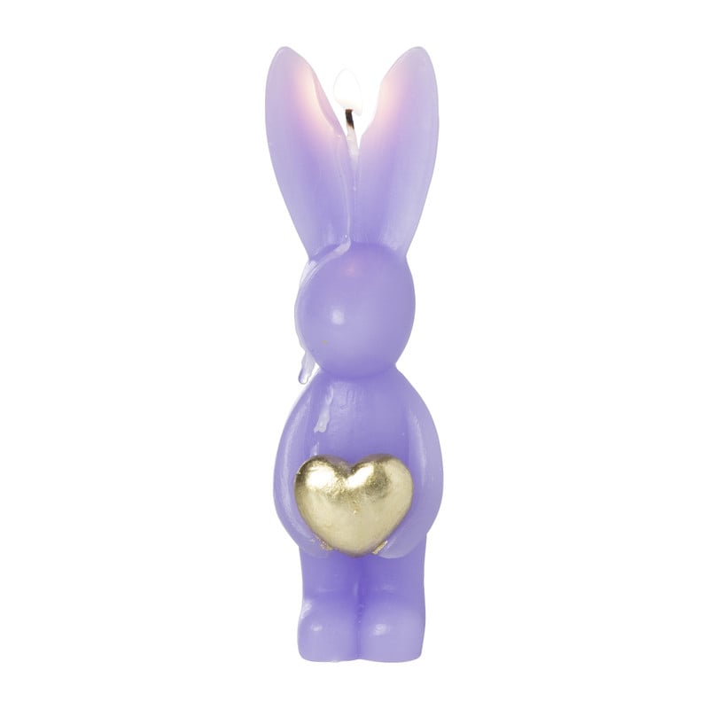 Kaars haas met gouden hart - diverse varianten - ø4x14 cm