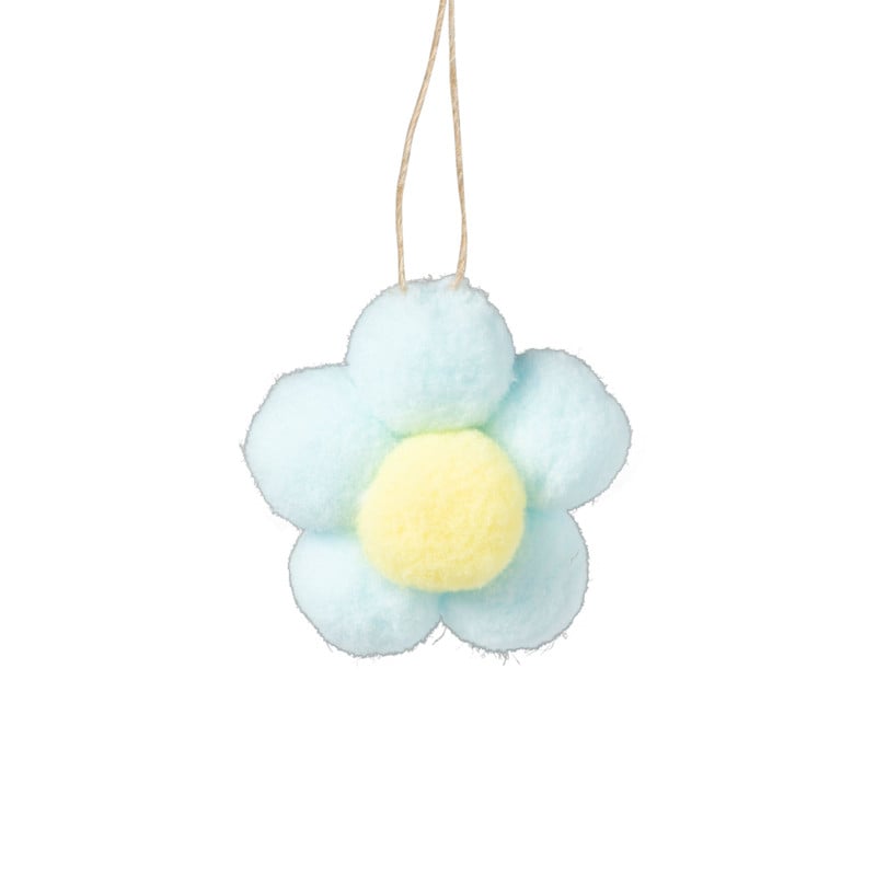 Hanger bloem vilt - lichtblauw - ø5.5 cm