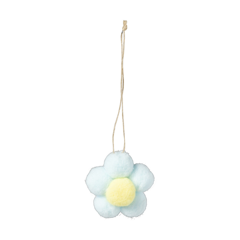Hanger bloem vilt - lichtblauw - ø5.5 cm