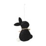 Hanger konijn vilt - zwart - 11 cm