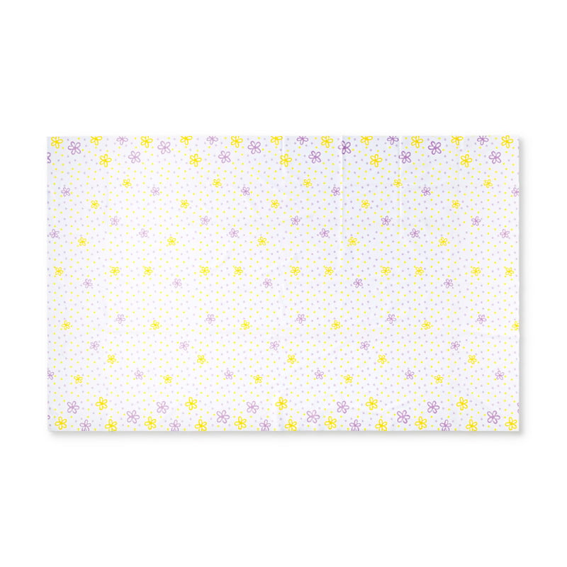 Tafelkleed bloem - wit/roze/geel - papier - 138x220 cm