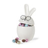 Pot haasje met bril - wit - 24 cm