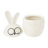 Pot haasje met bril - wit - 24 cm