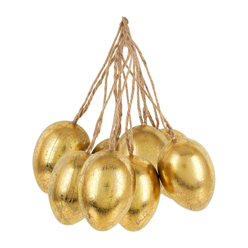 Paashanger eieren - goud - set van 8