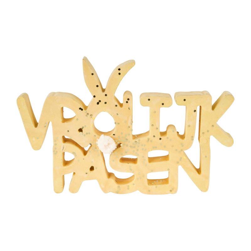 Vrolijk pasen - geel - 24x15 cm