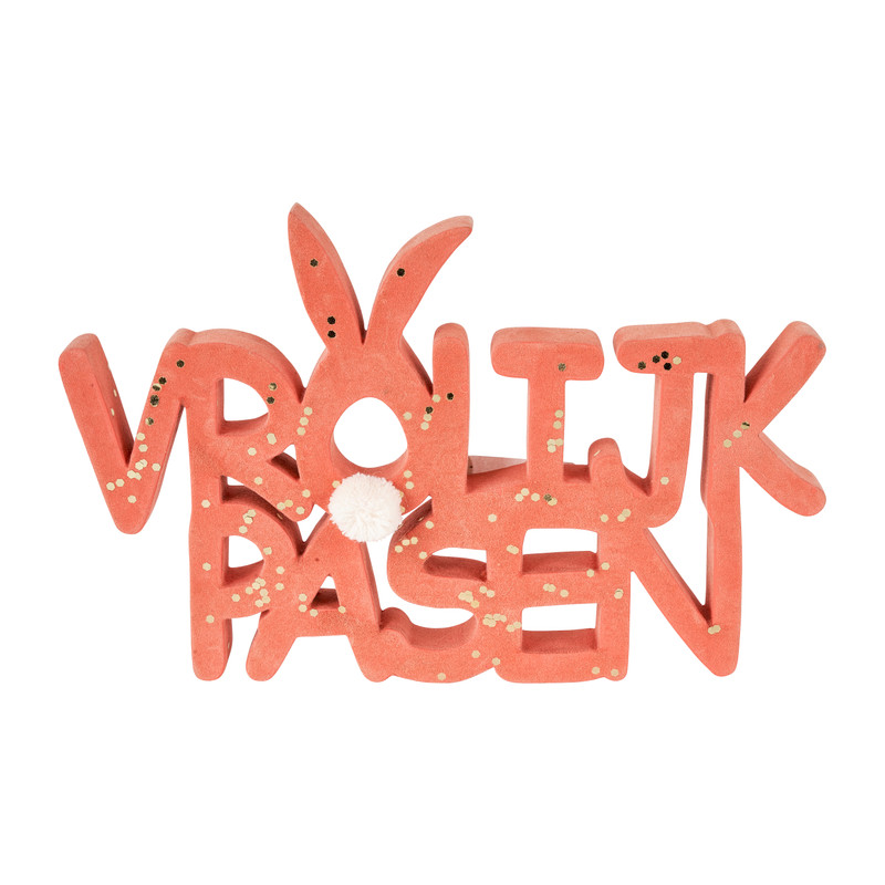 Vrolijk pasen - oranje - 24x15 cm