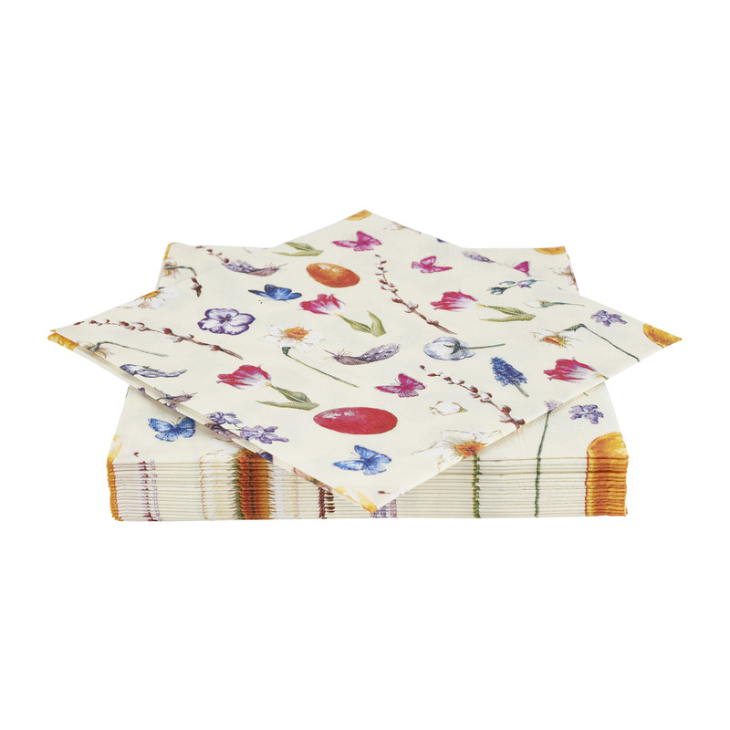 Servetten pasen - multikleur - 16.5x16.5 cm - set van 20