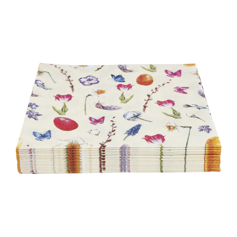 Servetten pasen - multikleur - 16.5x16.5 cm - set van 20
