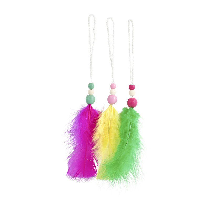 Kersthanger veren - multikleur - 3 stuks