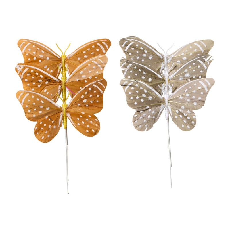Vlinders op draad - set van 6 - diverse varianten