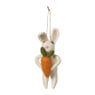 Hanger haas met wortel - wit/oranje
