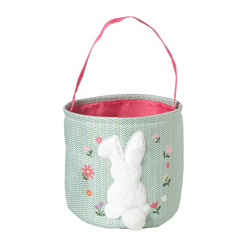 Paasmand met haas en bloemen - multikleur - ø22x20 cm