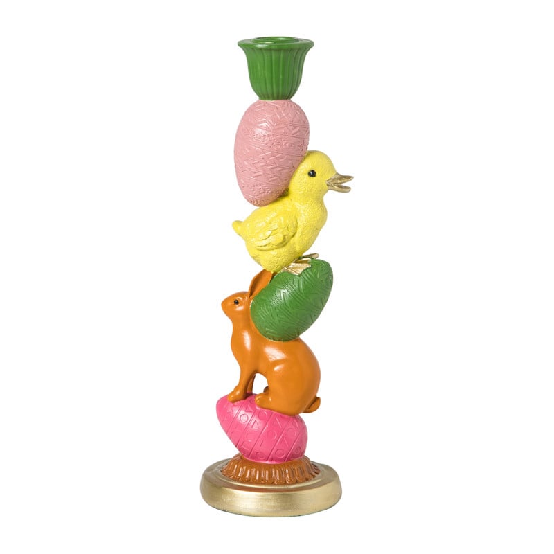 Kandelaar Pasen - multikleur - ø9x29 cm