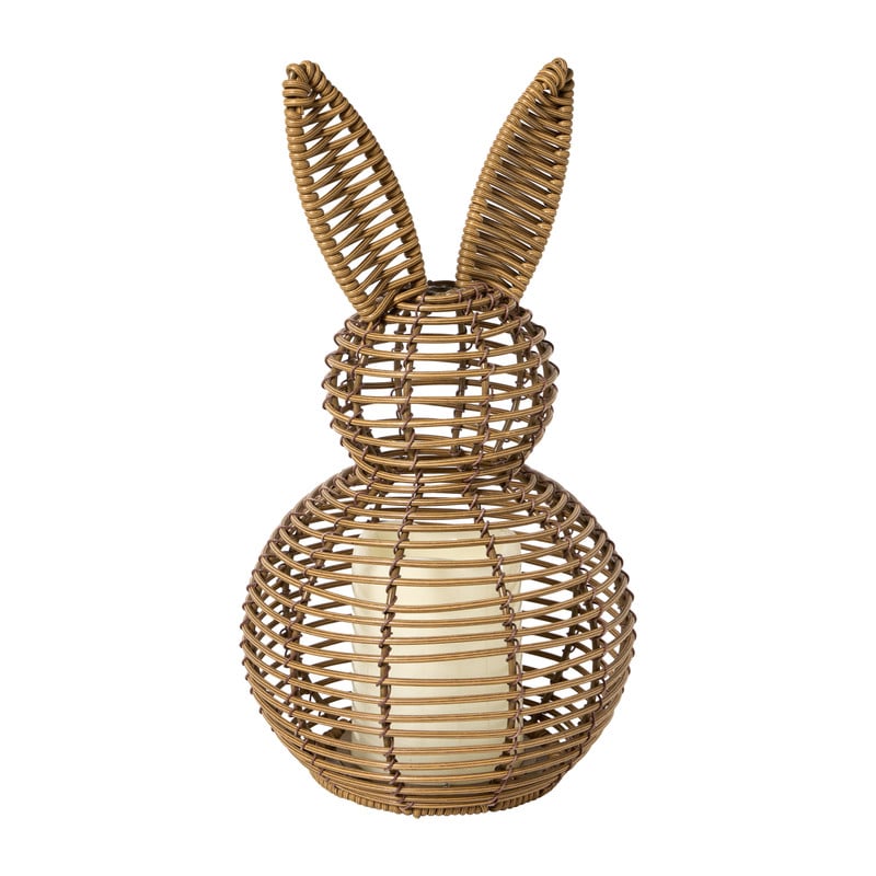 Rotan paashaas beeldje Danielle - bruin - ø17x31 cm