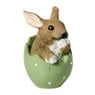 Paasbeeldje haas in ei groot - groen - 14x11x9 cm