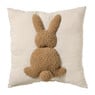 Kussen paashaas - beige/bruin - 45x45cm 