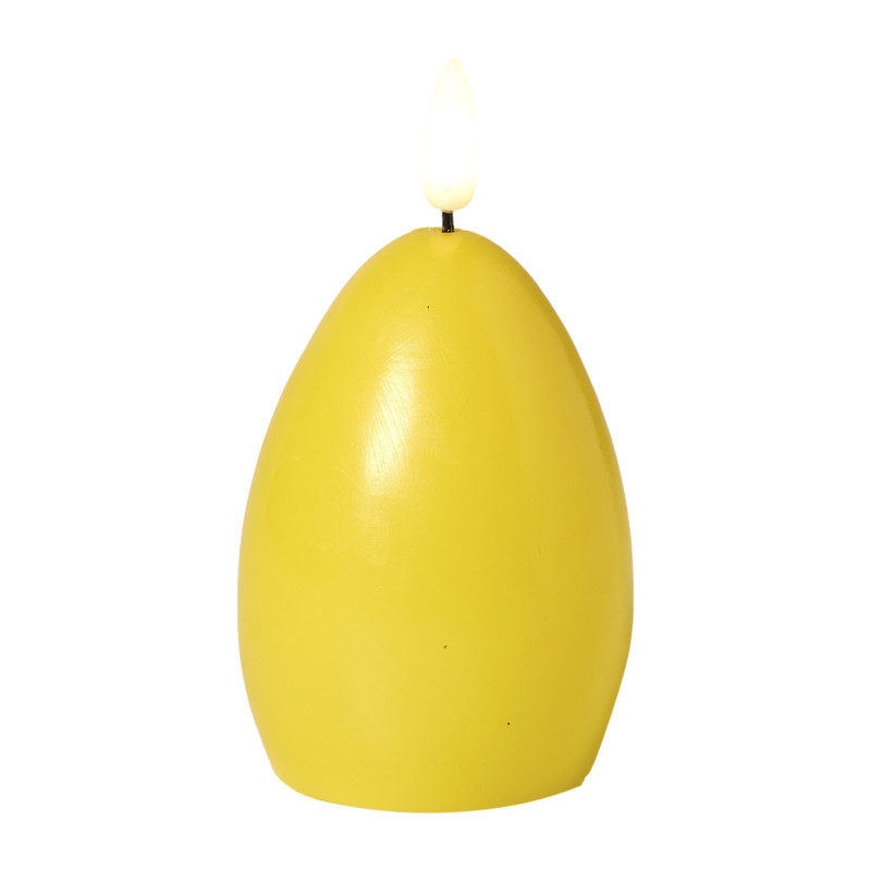 LED kaars paasei - geel - ø6.2x11 cm