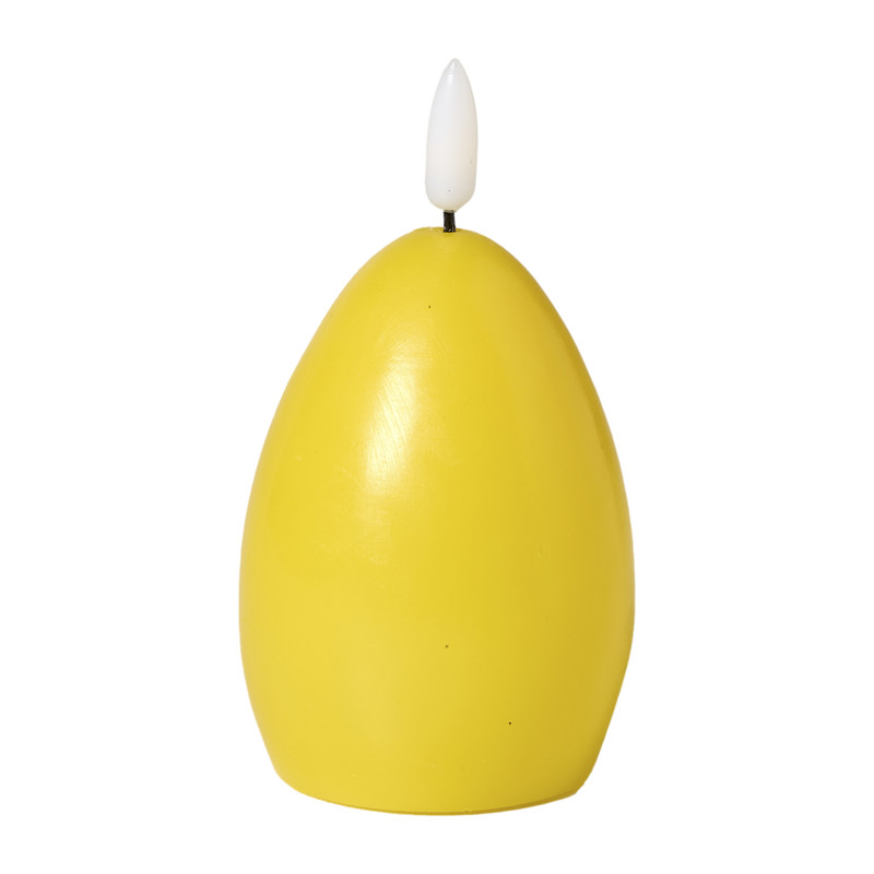 LED kaars paasei - geel - ø6.2x11 cm