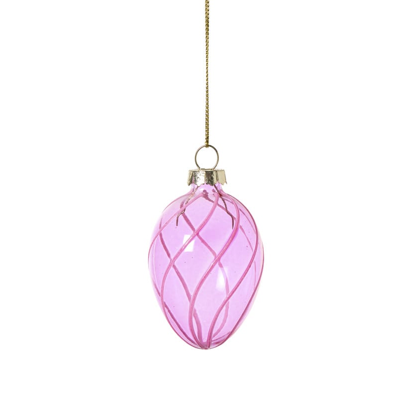 Paashanger streep - roze - ø5x7 cm