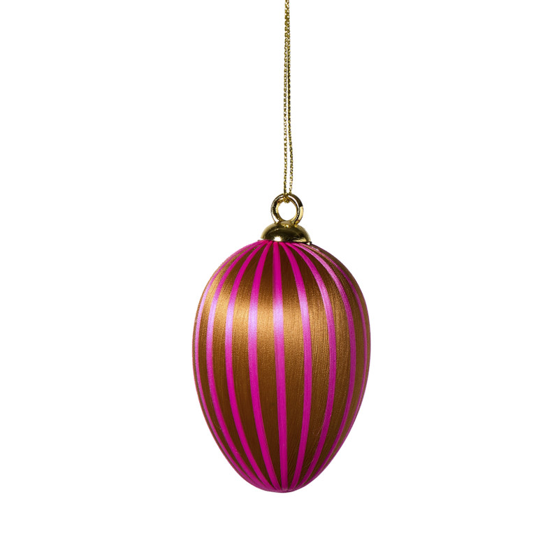Paashanger ei streep - bruin/roze