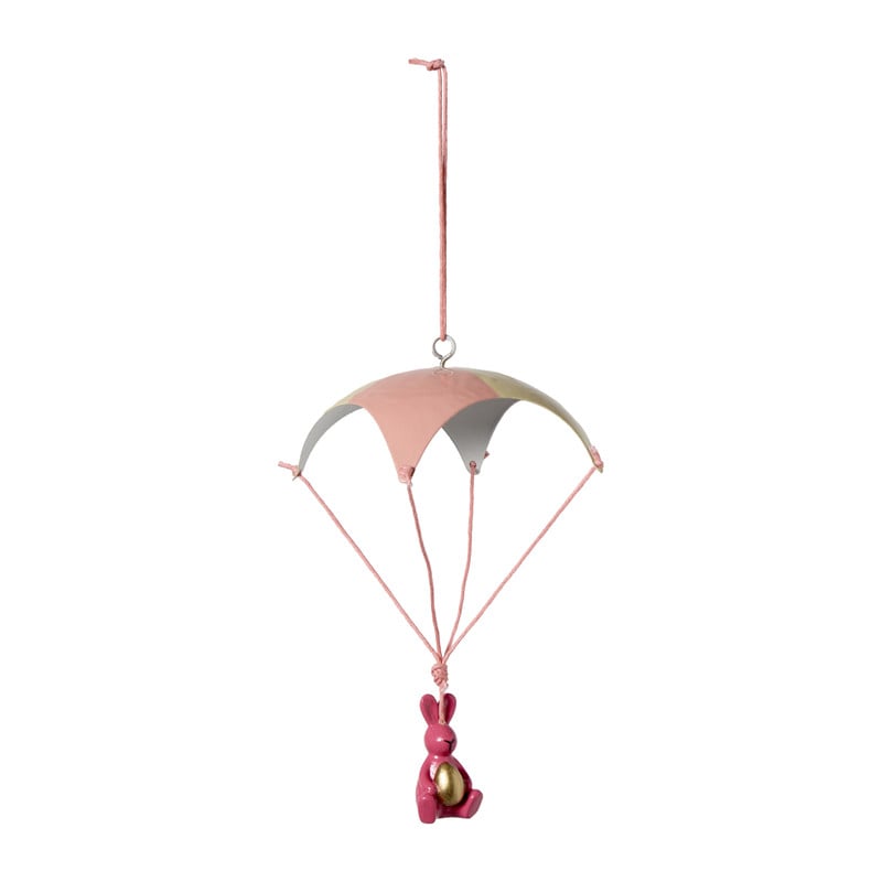 Paashanger parachute - roze - ø7x16cm