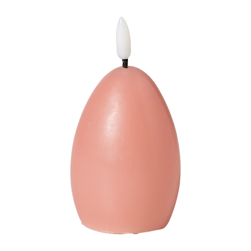 LED kaars paasei - roze - ø6.2x11.5 cm