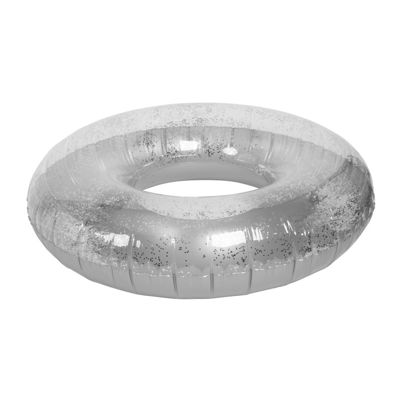 Zwemband ring glitter - zilverkleurig - 100 cm