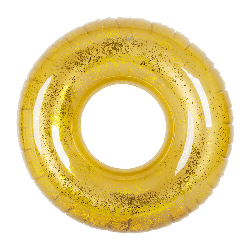 Zwemband ring glitter - goudkleurig - 100 cm