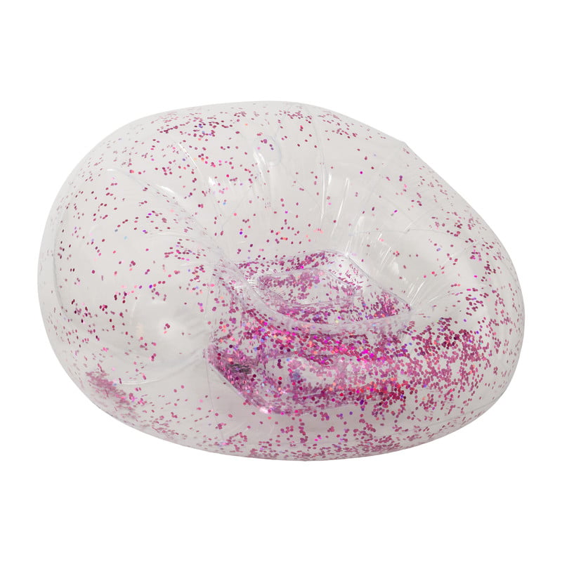 Opblaasbare glitterstoel - roze