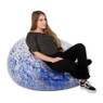 Opblaasbare glitterstoel - blauw