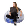 Opblaasbare glitterstoel - blauw